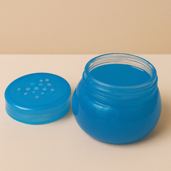 Handcrafted, Blue Beaded Bubble Resin Jar - Image 2