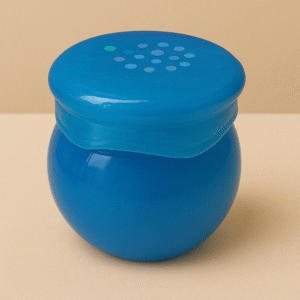 Handcrafted, Blue Beaded Bubble Resin Jar