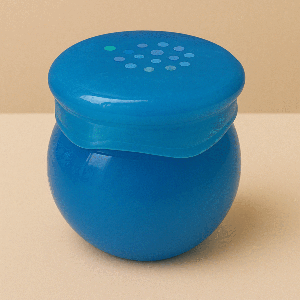 Handcrafted, Blue Beaded Bubble Resin Jar