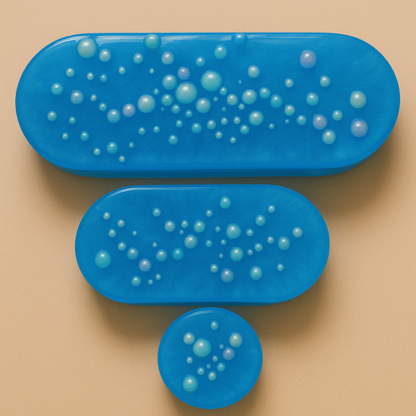 Handcrafted Blue Beaded Resin Candle Holder Set Of 3 - Image 2