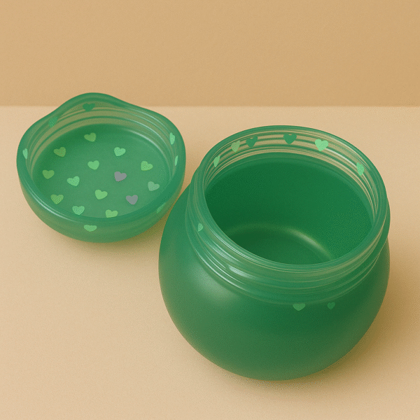 Shimmer Heart Resin Jar – Teal Glow Edition - Image 3