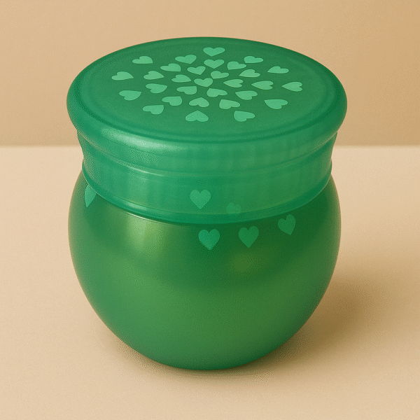 Shimmer Heart Resin Jar – Teal Glow Edition - Image 2