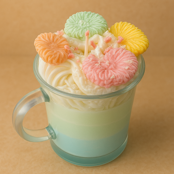 Candy Bloom Swirl Cookie Cup Candle