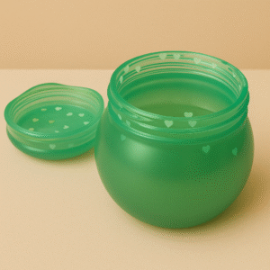 Shimmer Heart Resin Jar – Teal Glow Edition