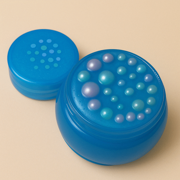 Handcrafted, Blue Beaded Bubble Resin Jar - Image 3