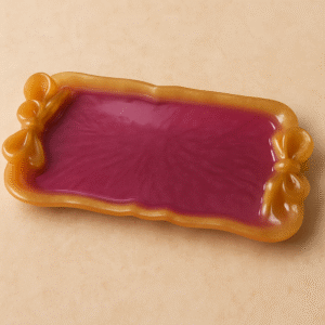 Golden Bow Resin Tray – Berry Bloom Edition